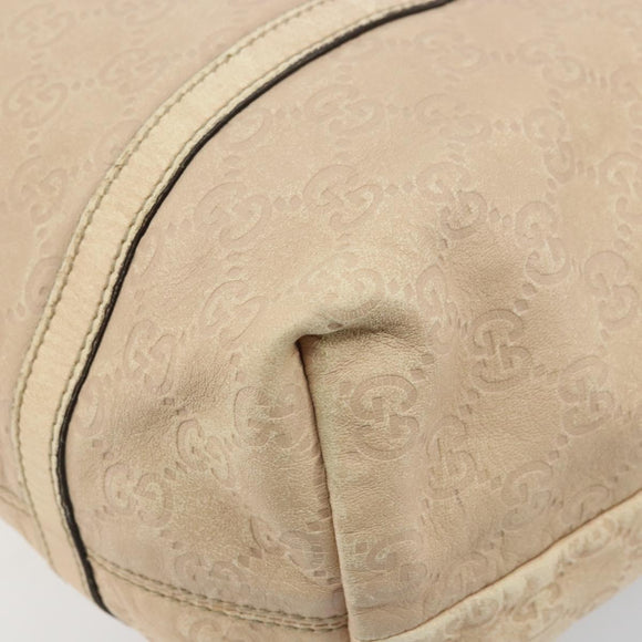GUCCI GG Canvas Guccissima Tote Bag Leather Beige Gold Auth 174566