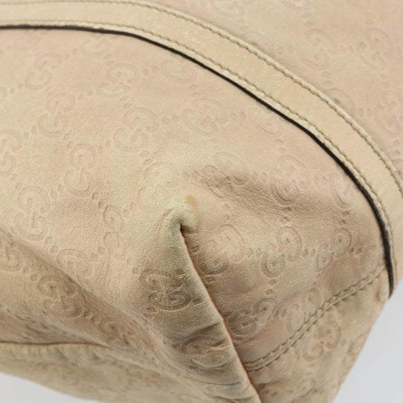 GUCCI GG Canvas Guccissima Tote Bag Leather Beige Gold Auth 174566