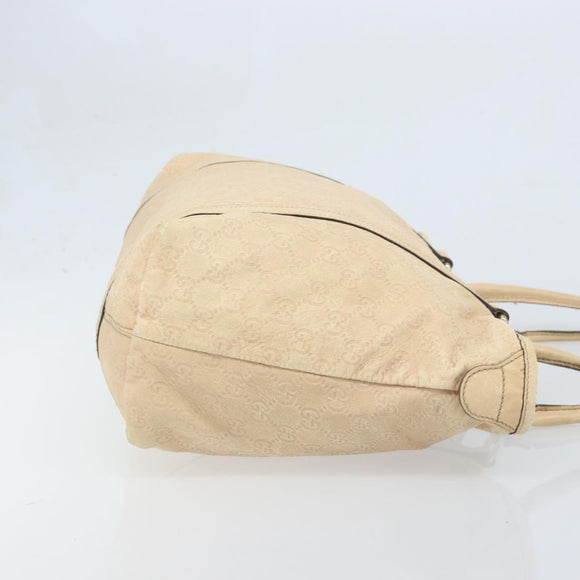 GUCCI GG Canvas Guccissima Tote Bag Leather Beige Gold Auth 174566