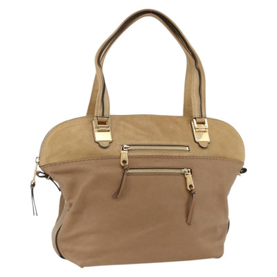 Chloe Angie Tote Bag Leather Brown Gold Auth 174567