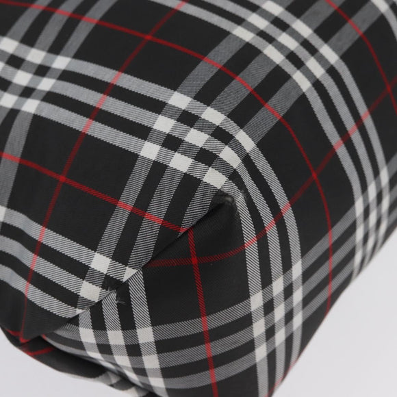 BURBERRY Nova Check Tote Bag Nylon Black Silver Auth 174568
