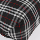BURBERRY Nova Check Tote Bag Nylon Black Silver Auth 174568-9