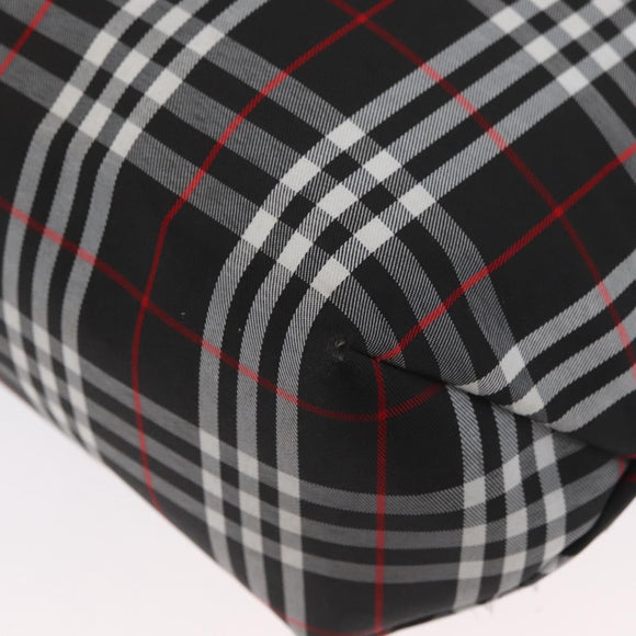 BURBERRY Nova Check Tote Bag Nylon Black Silver Auth 174568