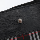 BURBERRY Nova Check Tote Bag Nylon Black Silver Auth 174568-14