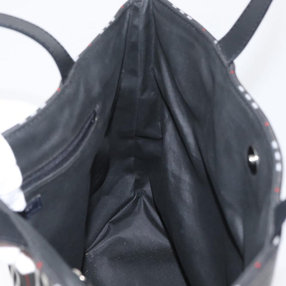 BURBERRY Nova Check Tote Bag Nylon Black Silver Auth 174568