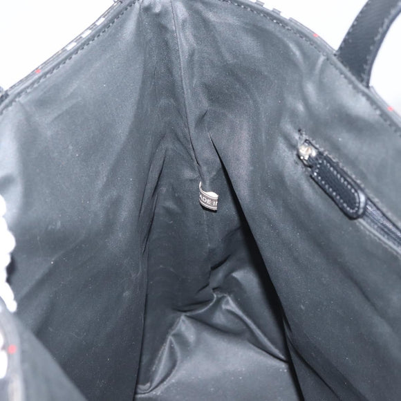 BURBERRY Nova Check Tote Bag Nylon Black Silver Auth 174568