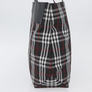 BURBERRY Nova Check Tote Bag Nylon Black Silver Auth 174568-3