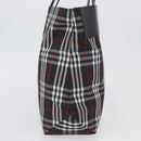 BURBERRY Nova Check Tote Bag Nylon Black Silver Auth 174568-4