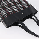BURBERRY Nova Check Tote Bag Nylon Black Silver Auth 174568-6