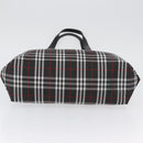 BURBERRY Nova Check Tote Bag Nylon Black Silver Auth 174568-9