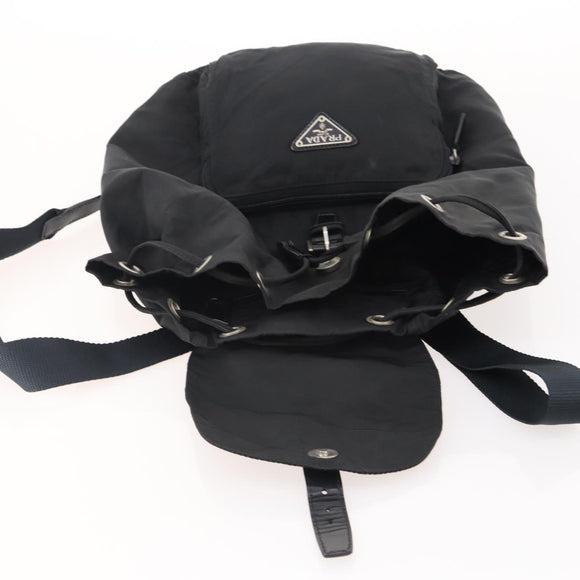 PRADA Backpack Nylon Black Silver Auth 174569