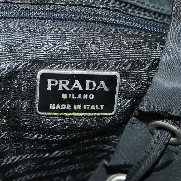 PRADA Backpack Nylon Black Silver Auth 174569