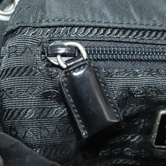 PRADA Backpack Nylon Black Silver Auth 174569