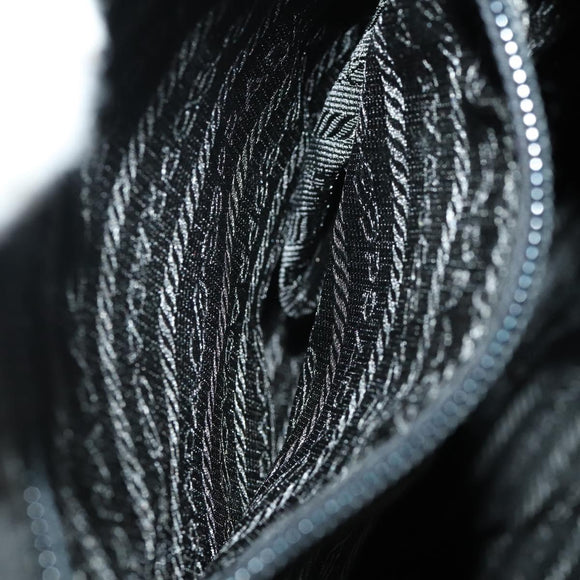 PRADA Backpack Nylon Black Silver Auth 174569