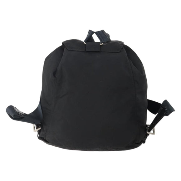 PRADA Backpack Nylon Black Silver Auth 174569