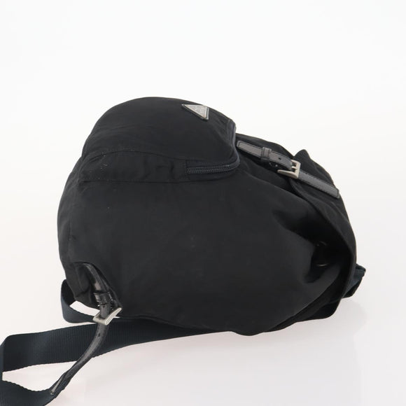PRADA Backpack Nylon Black Silver Auth 174569