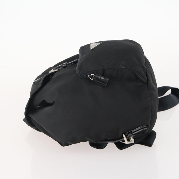 PRADA Backpack Nylon Black Silver Auth 174569