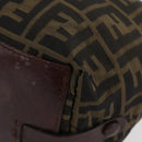 FENDI Zucca Canvas Hand Bag Brown Black Auth 174570-11