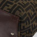 FENDI Zucca Canvas Hand Bag Brown Black Auth 174570-13