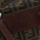 FENDI Zucca Canvas Hand Bag Brown Black Auth 174570-15