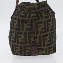 FENDI Zucca Canvas Hand Bag Brown Black Auth 174570-4