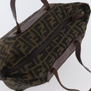 FENDI Zucca Canvas Hand Bag Brown Black Auth 174570-6