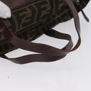 FENDI Zucca Canvas Hand Bag Brown Black Auth 174570-7