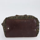 FENDI Zucca Canvas Hand Bag Brown Black Auth 174570-9