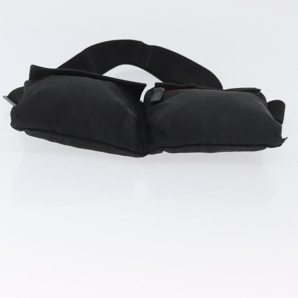 GUCCI Waist bag Canvas Black Silver 28566 Auth 174571