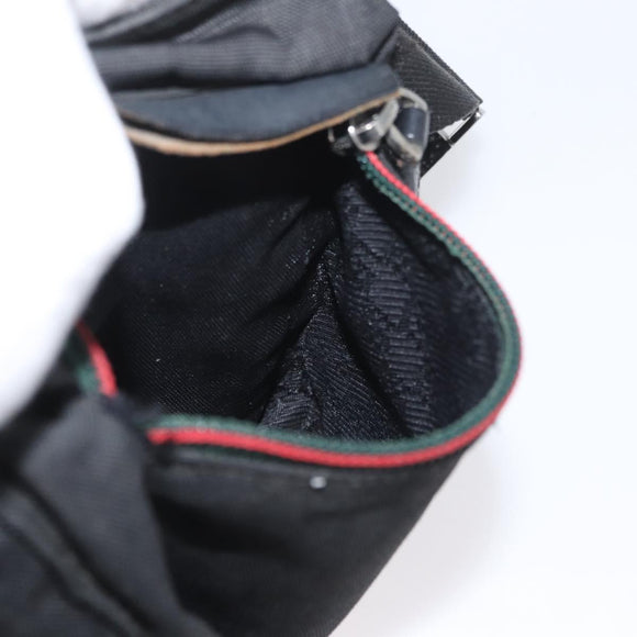 GUCCI Waist bag Canvas Black Silver 28566 Auth 174571