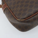 CELINE Macadam Canvas Shoulder Bag PVC Leather Brown Gold Auth 174572-13