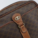 CELINE Macadam Canvas Shoulder Bag PVC Leather Brown Gold Auth 174572-14