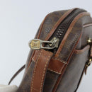 CELINE Macadam Canvas Shoulder Bag PVC Leather Brown Gold Auth 174572-15