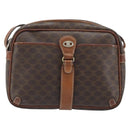 CELINE Macadam Canvas Shoulder Bag PVC Leather Brown Gold Auth 174572-2