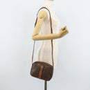 CELINE Macadam Canvas Shoulder Bag PVC Leather Brown Gold Auth 174572-23