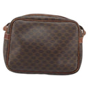 CELINE Macadam Canvas Shoulder Bag PVC Leather Brown Gold Auth 174572-3