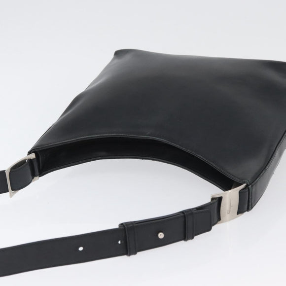 Salvatore Ferragamo Vala Shoulder Bag Leather Black Auth 174573