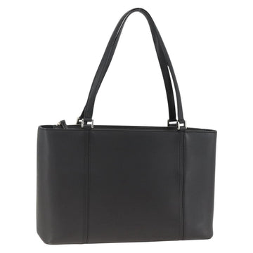 BURBERRY Tote Bag Leather Black Silver Auth 174574