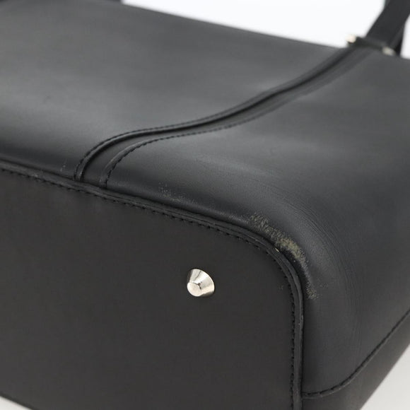 BURBERRY Tote Bag Leather Black Silver Auth 174574