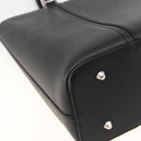 BURBERRY Tote Bag Leather Black Silver Auth 174574-16