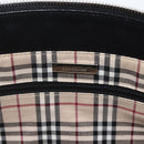 BURBERRY Tote Bag Leather Black Silver Auth 174574-11