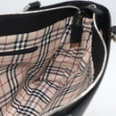 BURBERRY Tote Bag Leather Black Silver Auth 174574-18