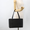 BURBERRY Tote Bag Leather Black Silver Auth 174574-24