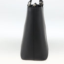 BURBERRY Tote Bag Leather Black Silver Auth 174574-3