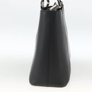 BURBERRY Tote Bag Leather Black Silver Auth 174574-4