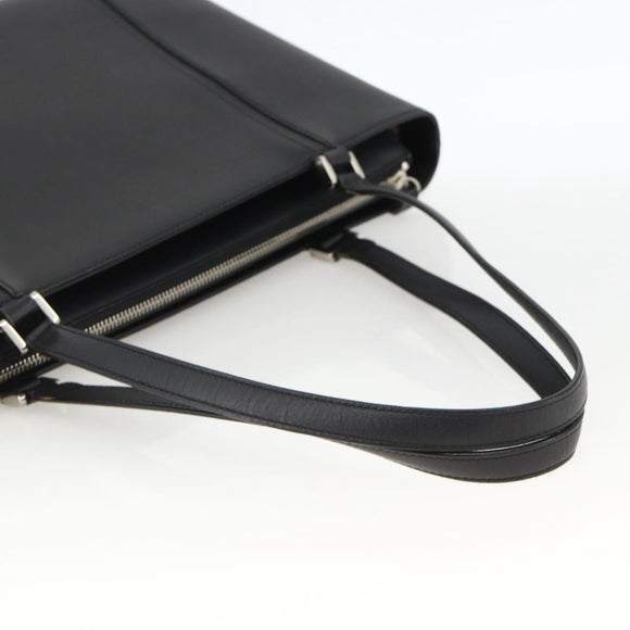 BURBERRY Tote Bag Leather Black Silver Auth 174574