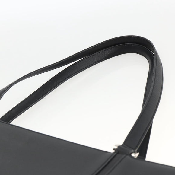 BURBERRY Tote Bag Leather Black Silver Auth 174574