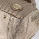 Chloe Hand Bag Leather Beige Gold Auth 174575-13