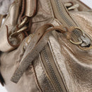 Chloe Hand Bag Leather Beige Gold Auth 174575-15