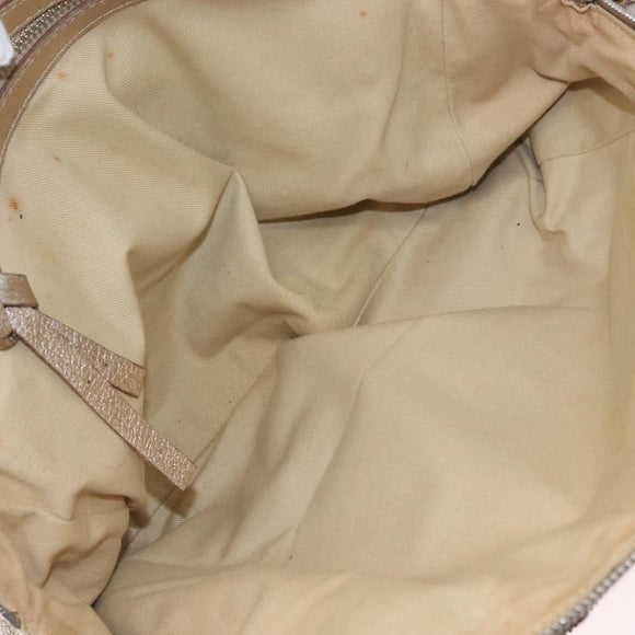 Chloe Hand Bag Leather Beige Gold Auth 174575